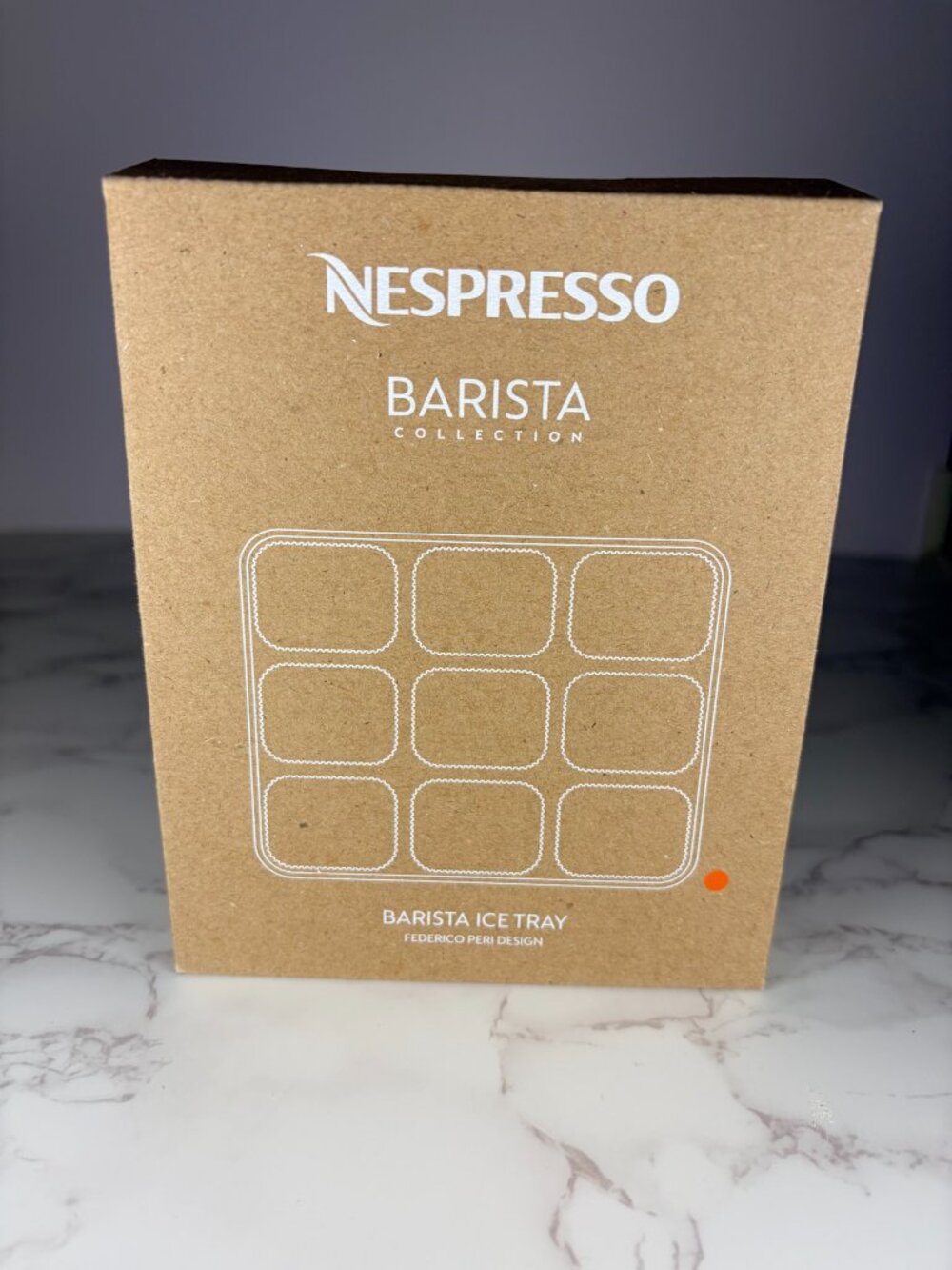 Nespresso Barista Ice Cube Tray Orange Silicone 9 Cube Federico Peri New in Box